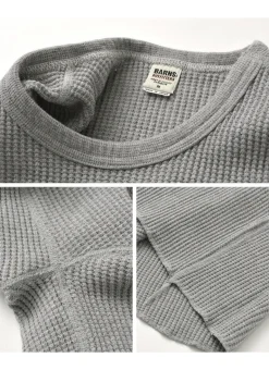 BARNS / BR-3050 Big Waffle Long Sleeve Thermal / T-shirt