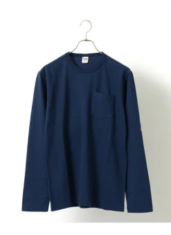 BARNS / BR-1106 Jersey Crew Neck L/S Pocket T-Shirt