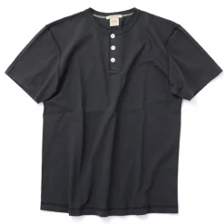 BARNS / BR-8146 Knitsted Henley Neck Short Sleeve Crew Neck T-Shirt