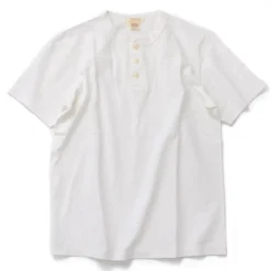 BARNS / BR-8146 Knitsted Henley Neck Short Sleeve Crew Neck T-Shirt