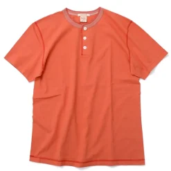 BARNS / BR-8146 Knitsted Henley Neck Short Sleeve Crew Neck T-Shirt