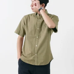 BARNS / BR-5266 Ox S/S button-down shirt