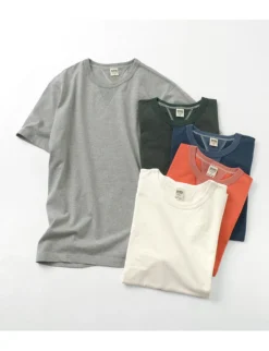 BARNS / Cozun knitted vintage gusset short sleeve crew neck T-shirt