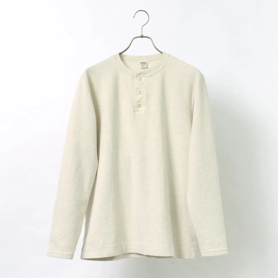 BARNS / Spun Milled Henley Neck Long Sleeve T-Shirt