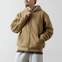 BURLAP OUTFITTER / Grid Fleece Lined Zip Hoodie