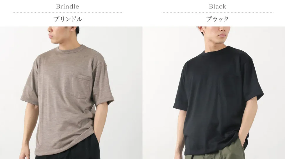 BURLAP OUTFITTER / Short Sleeve Merino Wool Pocket T-Shirt