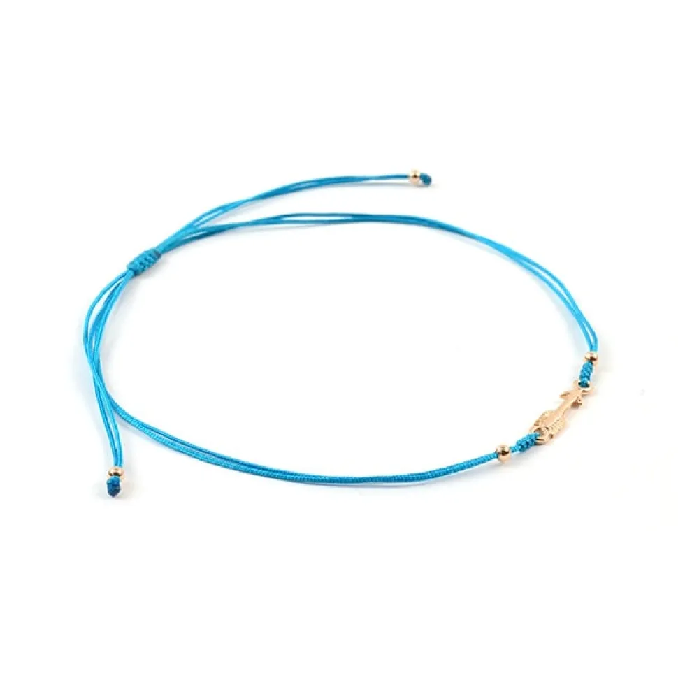 CHALISA T.. / Arrow Silver Notched Cord Anklet