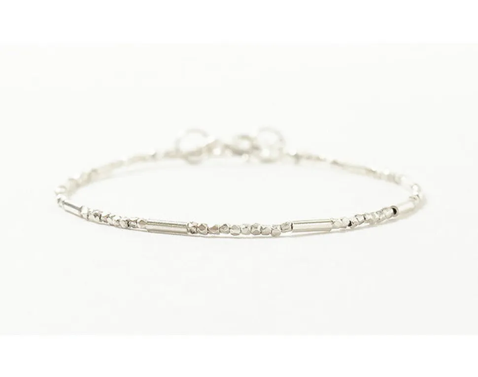 CHALISA T.. / Multi-cut Karen silver beads & tube beads / bracelet