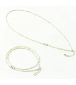 CHALISA T.. / Round Shell Wrap Anklet/Karen Silver Flat Beads