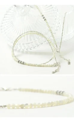 CHALISA T.. / Round Shell Wrap Anklet/Karen Silver Flat Beads