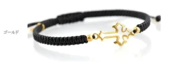 CHALISA T.. / Silver Cross Knotting Cord Anklet