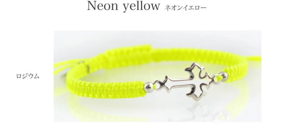 CHALISA T.. / Silver cross notched cord bracelet
