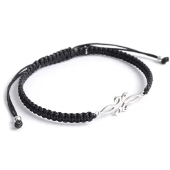 CHALISA T.. / Symmetrical Flower Pattern Notched Cord Anklet