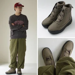 DESCENTE / High Cut Side Zip Lace Up Boots
