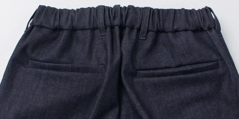 FLISTFIA / Denim Wide Tuck Trousers