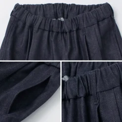 FLISTFIA / Denim Wide Tuck Trousers