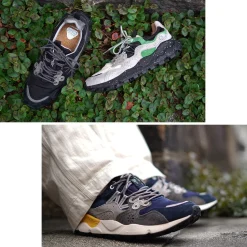 FLOWER MOUNTAIN / Yamano Three Pig Suede and Nylon Sneakers
