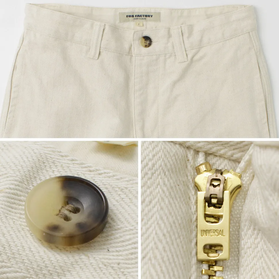 FOB FACTORY / F0516 Cotton hemp herringbone Trouser