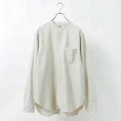 FOB FACTORY / F3485 C/W STRIPE BANDCOLLAR Shirt
