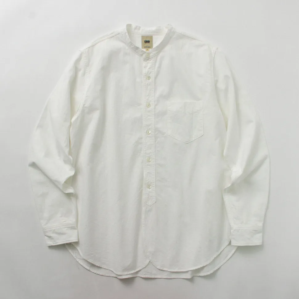 FOB FACTORY / F3429 Long sleeve Ox band collar shirt