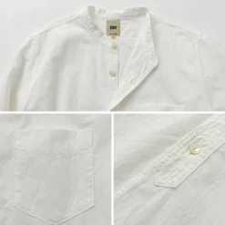 FOB FACTORY / F3429 Long sleeve Ox band collar shirt