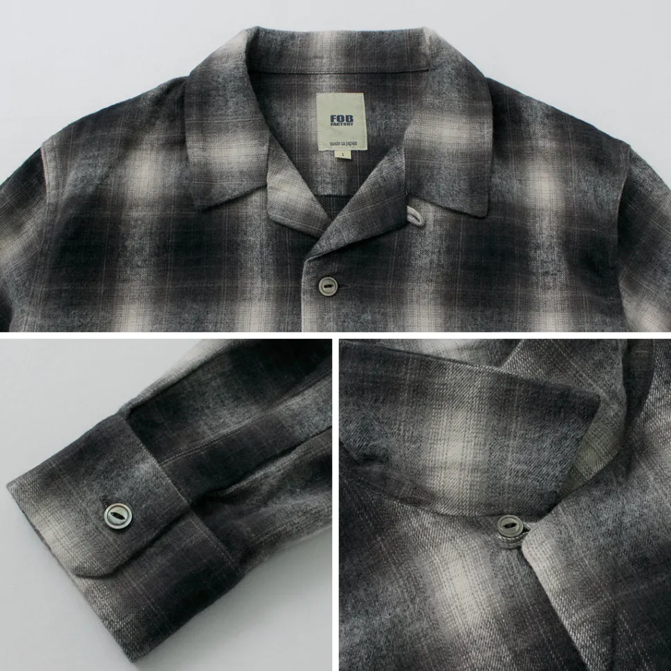 FOB FACTORY / F3505 Nel open collar shirt