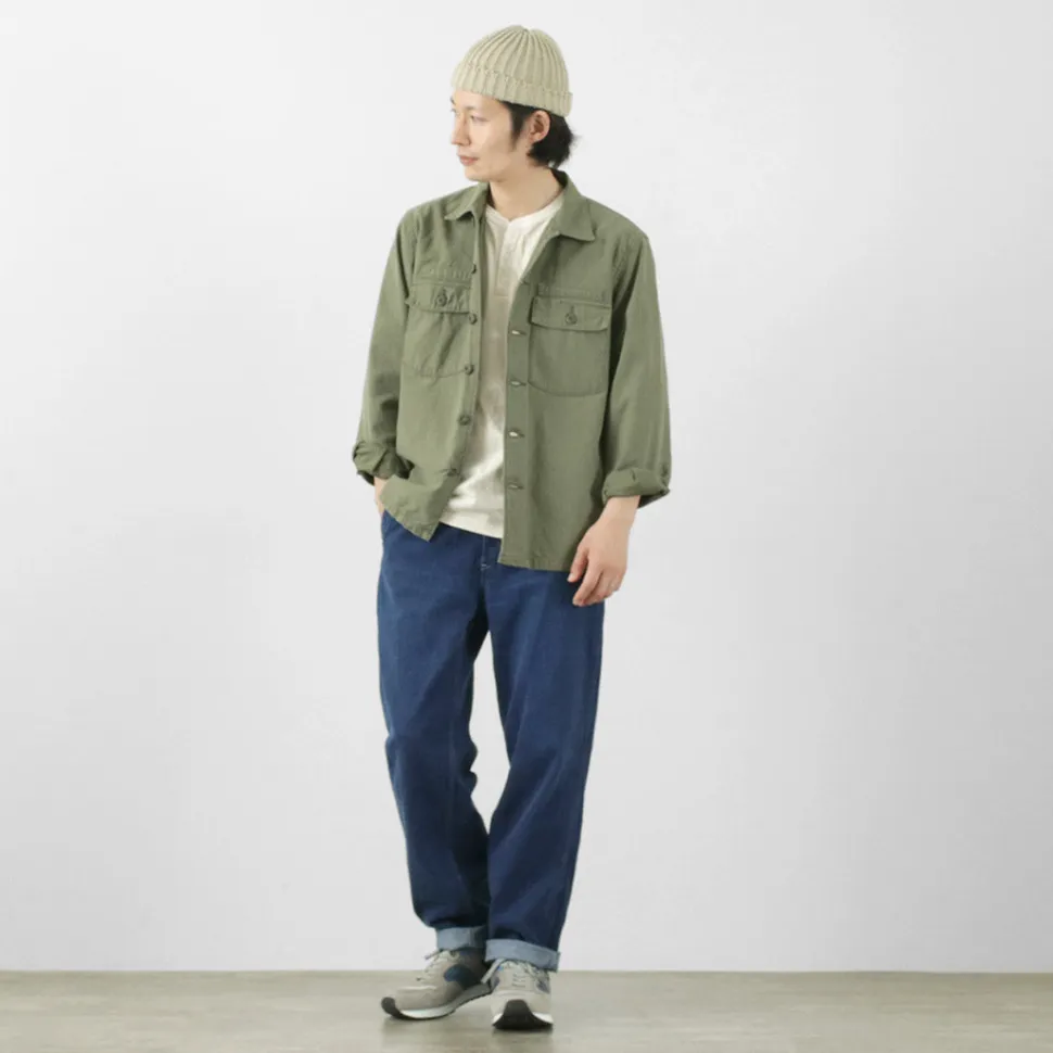FOB FACTORY / F0511 WW2 Denim deck trousers Used finish