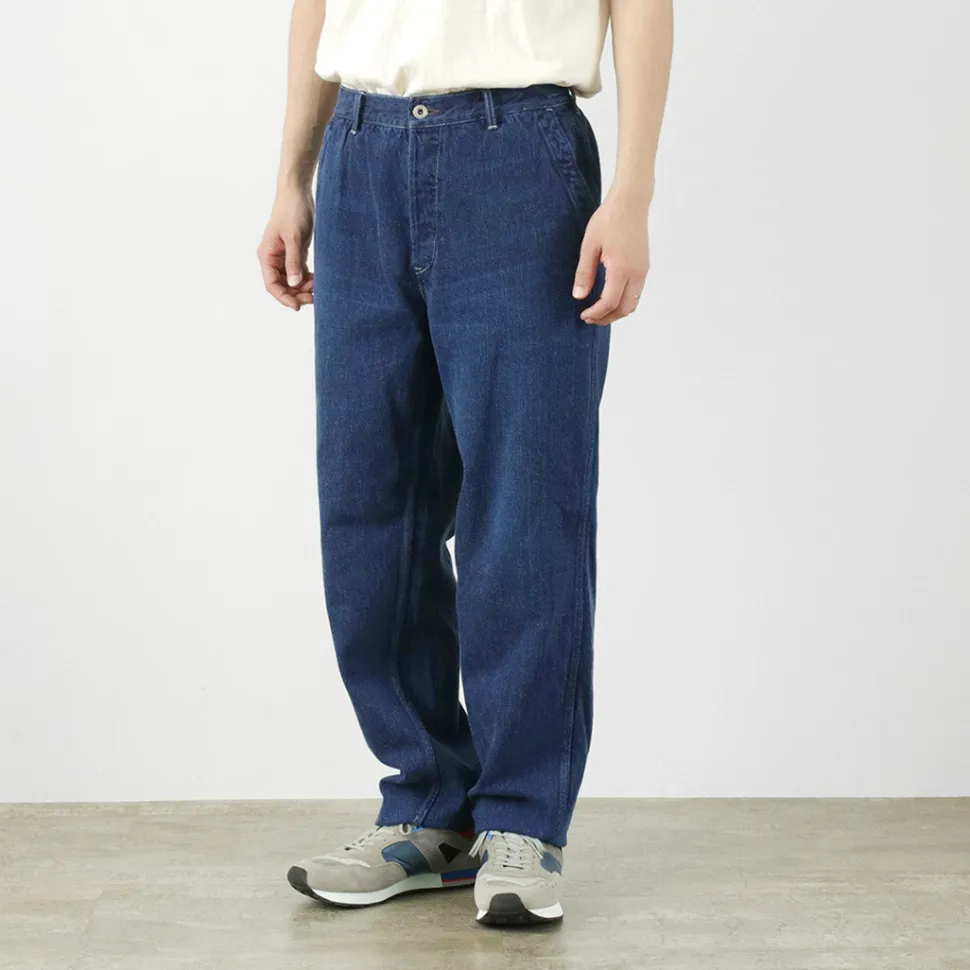FOB FACTORY / F0511 WW2 Denim deck trousers Used finish
