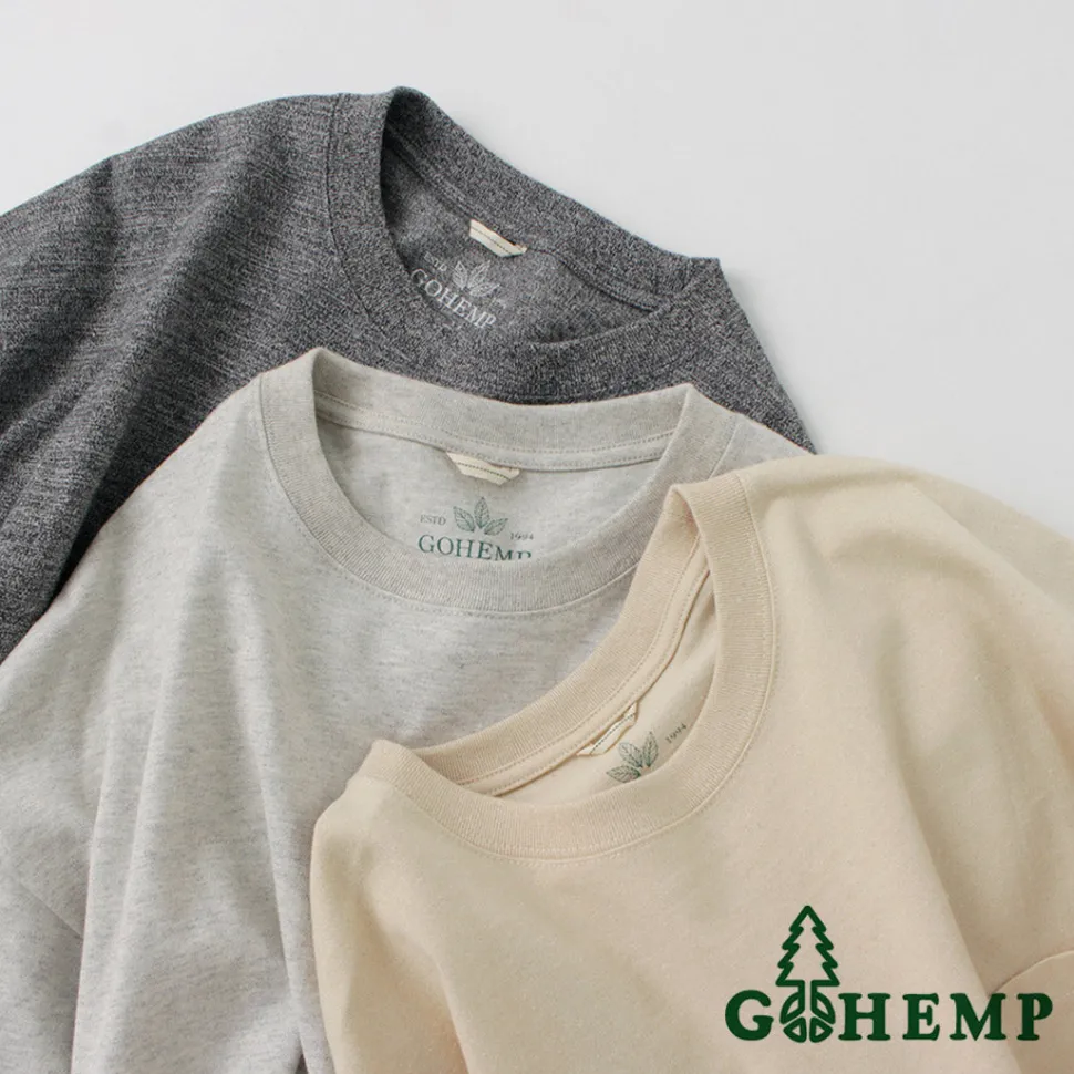 GOHEMP / Wide slit T-shirt Heather