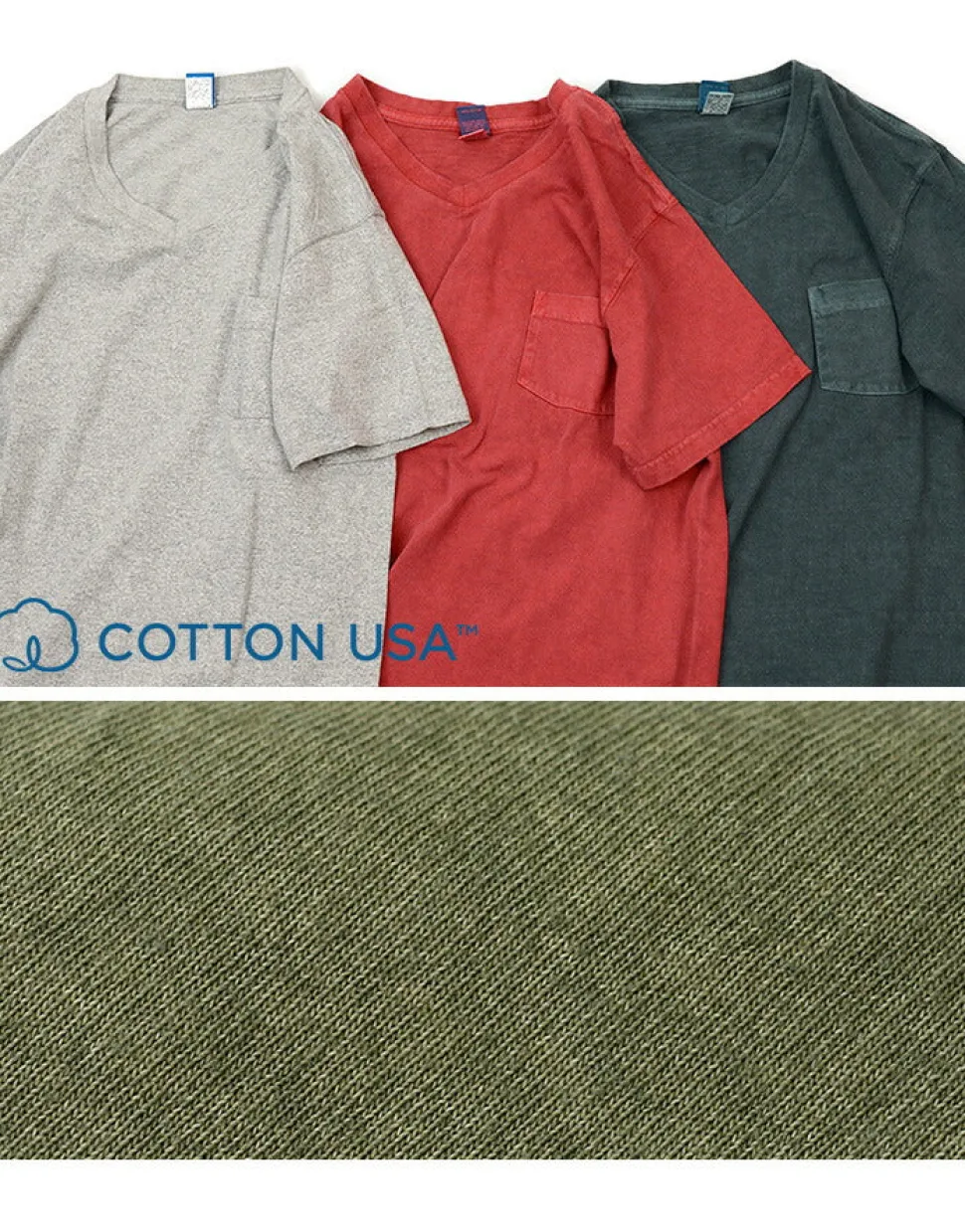 GOOD ON / GOST1408 Short sleeve V-neck pocket T-shirt