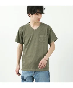 GOOD ON / GOST1408 Short sleeve V-neck pocket T-shirt