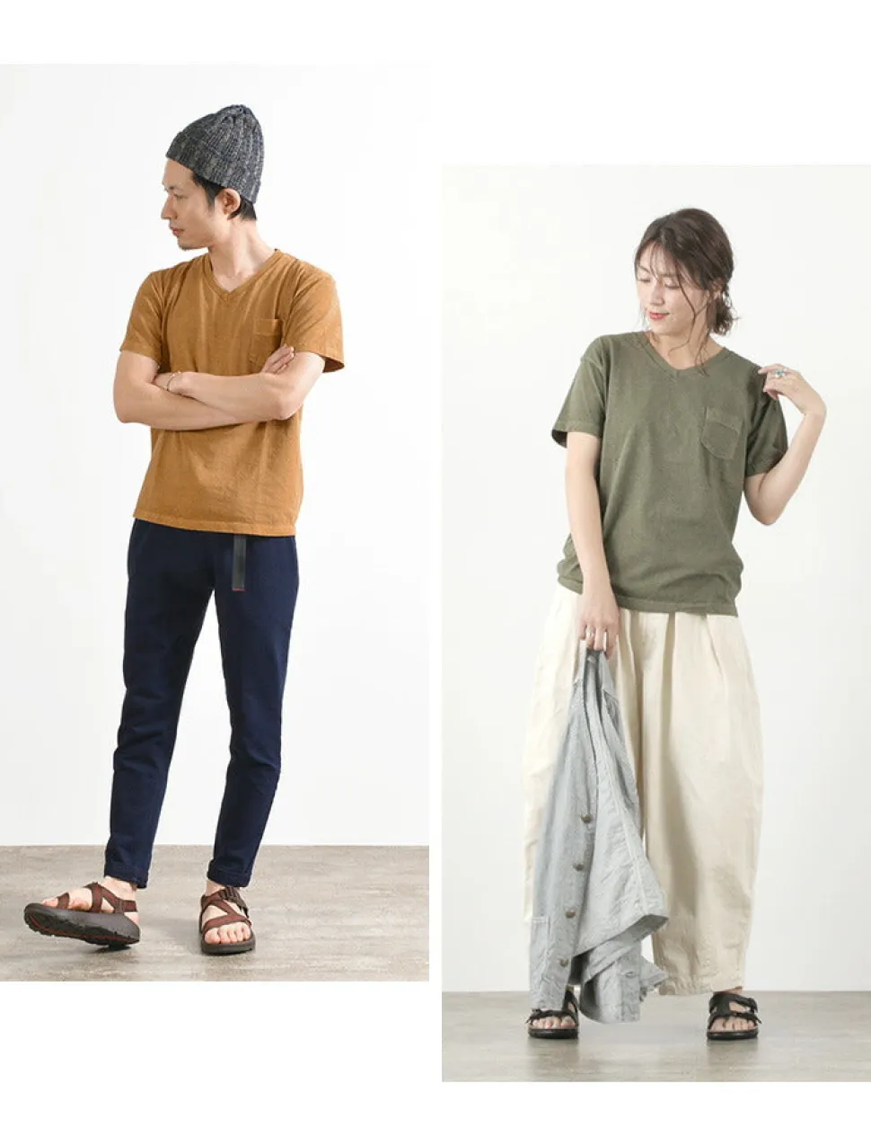 GOOD ON / GOST1408 Short sleeve V-neck pocket T-shirt