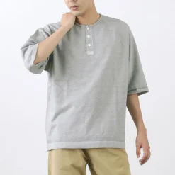 GOOD ON / Half Sleeve Heavy Retro Henry Neck T-Shirt