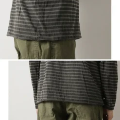GOOD ON / Reversible Striped Long Sleeve Crew T-Shirt GOLT2407