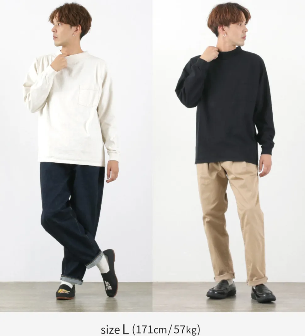 GOODWEAR / Long Sleeve Mock Neck Pocket T-Shirt