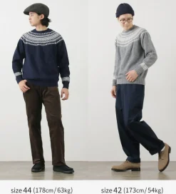 HARLEY OF SCOTLAND / Fair Isle Crew Neck Sweater