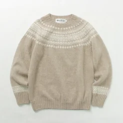 HARLEY OF SCOTLAND / Fair Isle Crew Neck Sweater
