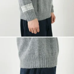 HARLEY OF SCOTLAND / Fair Isle Crew Neck Sweater