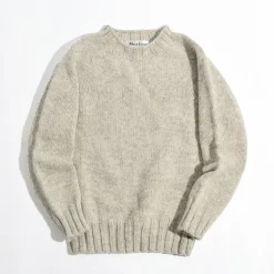 HARLEY OF SCOTLAND / M3480-7 Shetland mid-gauge crew neck knit jumper