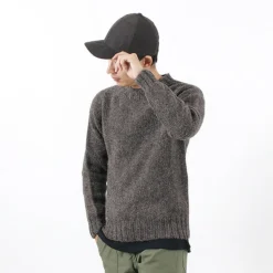 HARLEY OF SCOTLAND / M3480-7 Shetland mid-gauge crew neck knit jumper