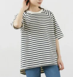 HAVE A GOOD DAY / Stripe Loose Short Sleeve T-Shirt