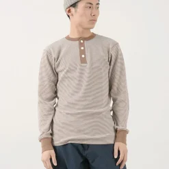 HEALTHKNIT / Basic Waffle Henley Neck Long Sleeve