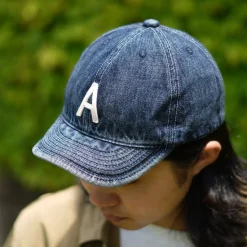 HIGHER / Selvage denim cap with initials badge