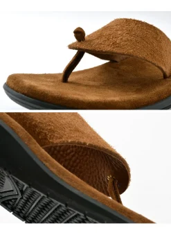 ISLAND SLIPPER / Wide strap thong leather sandal