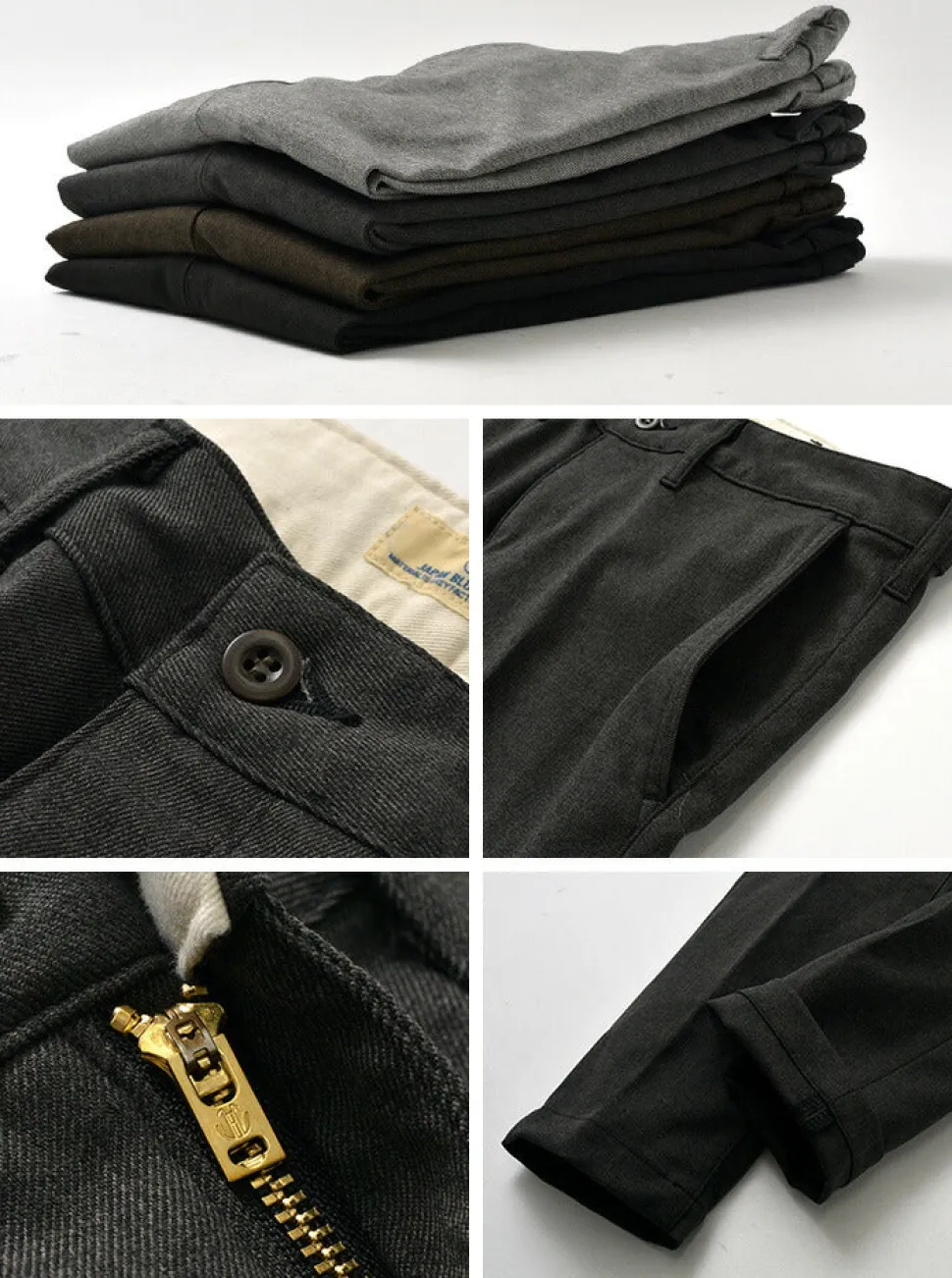 JAPAN BLUE JEANS / Officer Tapered Full Flanser Trousers