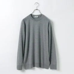 JOHN SMEDLEY / Merino Wool 24 Gauge Crew Neck Knit