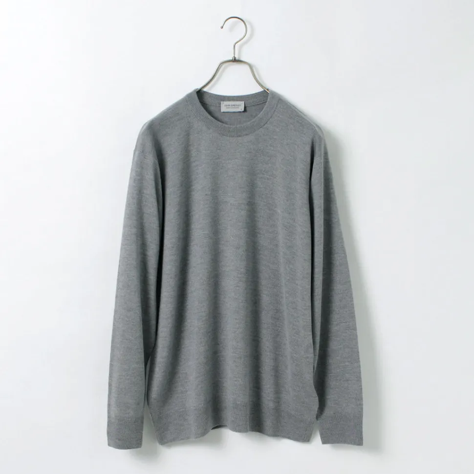 JOHN SMEDLEY / Merino Wool 24 Gauge Crew Neck Knit