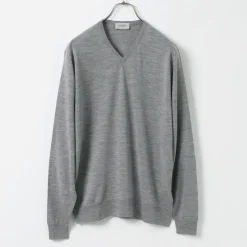 JOHN SMEDLEY / Merino Wool 30 Gauge 30 Gauge V-Neck Knit MODERN FIT