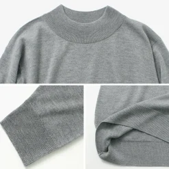 JOHN SMEDLEY / Merino Wool 24 Gauge Mock Neck Knit