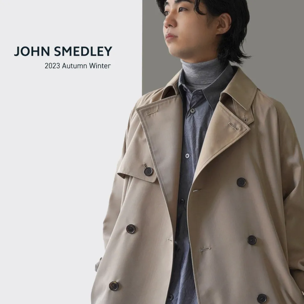 JOHN SMEDLEY / Merino Wool 30 Gauge Turtleneck Knit MODERN FIT
